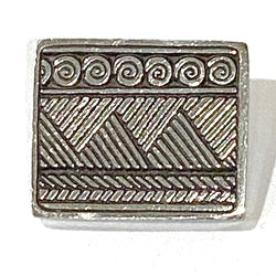 SALE: African Weave Rectangular Button, Pewter, 7/8" x 3/4"Danforth Pewter  #DN256