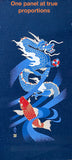 SALE, Noren Panel from Kyoto Japan, Koi and Dragon on Navy Cotton 19.5" x 44"  #KP13