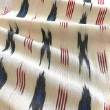 Cream/Black/Red/Blue Ikat, Cotton Handloom from India, By the Yard  #TK-46