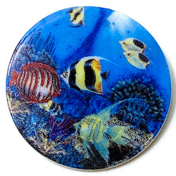 SALE, Under the Sea Button by Susan Clarke, 1-1/2" Mother of Pearl Base