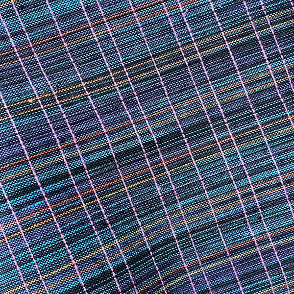 1-Yard Piece,  Blue Rainbow Yarn-Dye Cotton from India, 44" x 36"  #CHL-56