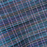 REMNANT 3/4 yard  Blue Rainbow Yarn-Dye Cotton from India,  #CHL-56 REM