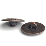 Zuni Sun Face Antique Copper Metal Button, Shank Back 11/16" #FJ-8