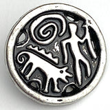Journey with Dog Antique Silver Metal Button, Shank Back 7/8" / 22mm #FJ-10