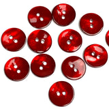 Red Ruby Burgundy Shiny Agoya Shell 3/4" 2-hole Button, 20mm,  # SK-1244