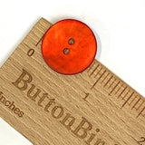 Orange-Red Velvet Agoya Shell 3/4" 2-hole Button, 20mm  # SK-1217