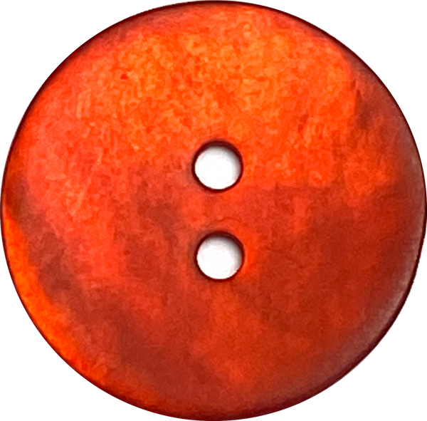 Orange-Red Velvet Agoya Shell 3/4" 2-hole Button, 20mm  # SK-1217