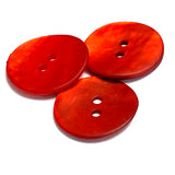 Orange-Red Velvet Agoya Shell 3/4" 2-hole Button, 20mm  # SK-1217