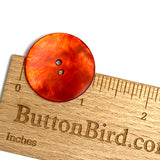 Orange-Red Velvet Agoya Shell 1-1/8" 2-hole Button, 28mm  # SK-1216