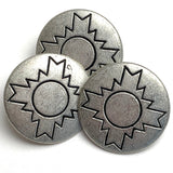 Sedona Sun, Shank Back Metal Button Silver 13/16" / 20mm (Smaller Size)  #MV-20