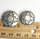 Sedona Sun, Shank Back Metal Button Silver 13/16" / 20mm (Smaller Size)  #MV-20