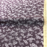 Purple/White Small Flowers Crepe Japanese Kimono Silk by the Yard   #DS1220
