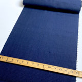 OUTLET ITEM Midnight Blue/Black Handwoven Tsumugi Smooth Oshima Vintage Kimono Silk By the Yard #276