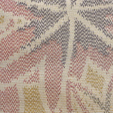 Large Leaves Ikat Tsumugi, Smooth Crisp Vintage Kimono Silk Pongee from Japan by the Yard # 277