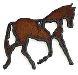 SALE Heart Horse Pendant Rusted Iron 2"  #RS151