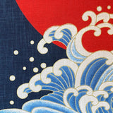 Japanese Cranes & Waves 100% Cotton Noren Panels, 19" x 44"  #KP21