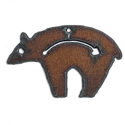 Re-Stocked, Spirit Bear Rusted Iron Pendant, 2"  #L315