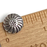 Chrysanthemum Small Silver Metal Shank Back Button 1/2" / 13mm  # L-61327