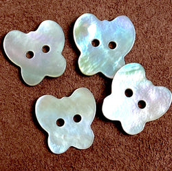 Butterfly Angel Moonrise Mother of Pearl 11/16" Iridescent Button 17mm,  Pack of 4, #KB-931