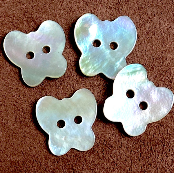 Butterfly Angel Moonrise Mother of Pearl 11/16" Iridescent Button 17mm,  Pack of 4, #KB-931