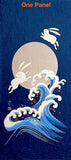 Moon Rabbit, Japanese 100% Cotton Noren Panel 19" x 44"  #KP51