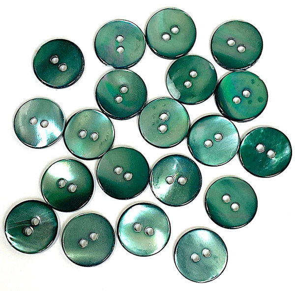 Re-Stocked - Green 9/16" Trochus Shell 14mm Buttons, Pack of 21 for $8.75  #KB-904