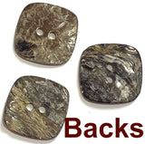 SEVEN Gray Rustic Smoke Square MOP Shell 2-Hole Button 7/8",   Pack of 7 #KB-933