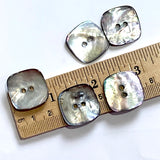 SEVEN Gray Rustic Smoke Square MOP Shell 2-Hole Button 7/8",   Pack of 7 #KB-933