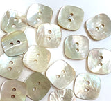 Square 2-Hole Moonrise Mother of Pearl 11/16" Iridescent Button 18mm, Pack of 10, #KB-935