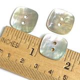 Square 2-Hole Moonrise Mother of Pearl 11/16" Iridescent Button 18mm, Pack of 10, #KB-935