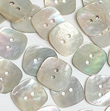 Square 2-Hole Moonrise Mother of Pearl 11/16" Iridescent Button 18mm, Pack of 10, #KB-935