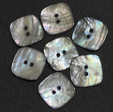 SEVEN Gray Rustic Smoke Square MOP Shell 2-Hole Button 7/8",   Pack of 7 #KB-933