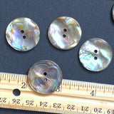 Classic Rainbow-Kissed Abalone Neutrals, 1" Two-Hole Button 25mm  Pack of SIX  #KB-924