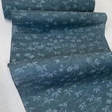 SALE, Deep Teal Crinkly Bouncy Stiff Unusual Cotton/Hemp/Nylon Vintage Kimono Fabric from Japan by the Yard #721