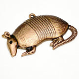 SALE Armadillo Charm, Handpainted Metal 1.25" by Susan Clarke #SC675