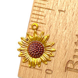 Sunflower Charm, Handpainted Metal 5/8" by Susan Clarke #SC926