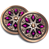 Re-Stocked, Purple/Copper 1-1/2" Tucson Fire Flower Concho 1.5" Screw Back  #SWH-113