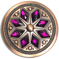 Re-Stocked, Purple/Copper 1-1/2" Tucson Fire Flower Concho 1.5" Screw Back  #SWH-113