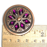 Re-Stocked, Purple/Copper 1-1/2" Tucson Fire Flower Concho 1.5" Screw Back  #SWH-113