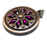 Re-Stocked, Purple/Copper 1-1/2" Tucson Fire Flower Concho 1.5" Screw Back  #SWH-113