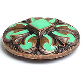 La Fonda 1-1/2" Copper / Green Enamel Concho 1.5" Screw Back Concho  #SWH-142