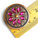 Fuchsia/Copper 1-1/2" Tucson Fire Flower Concho 1.5" Screw Back  #SWH-143