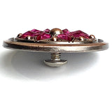 Fuchsia/Copper 1-1/2" Tucson Fire Flower Concho 1.5" Screw Back  #SWH-143