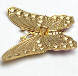 Butterfly Button, Metal,  Deep Jewel Tones + Gold, 1.5", Handpainted by Susan Clarke, #SC-569-J