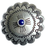 Fifteen Sunrises with 'Lapis' Concho Button, Nickel Silver, Shank Back, 1.25"  #SW-22