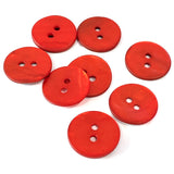 Orange-Red Velvet Agoya Shell 3/4" 2-hole Button, 20mm  # SK-1217