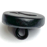 Black 3/4" Leather Whale Button, Shank Back 19mm # SK-601