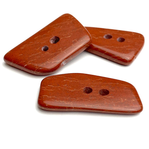 Deep Rust Polished Stone Buttons, Set of 3,   1.5"  #PS-2