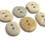 SIX Beach Stone Buttons, Sandy Taupey Tones  # BCH-84