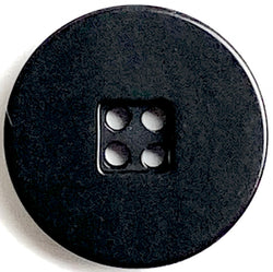 Black Windowpane 4 Recessed Holes Corozo Button 7/8" Tagua 22mm Round  #SK-481